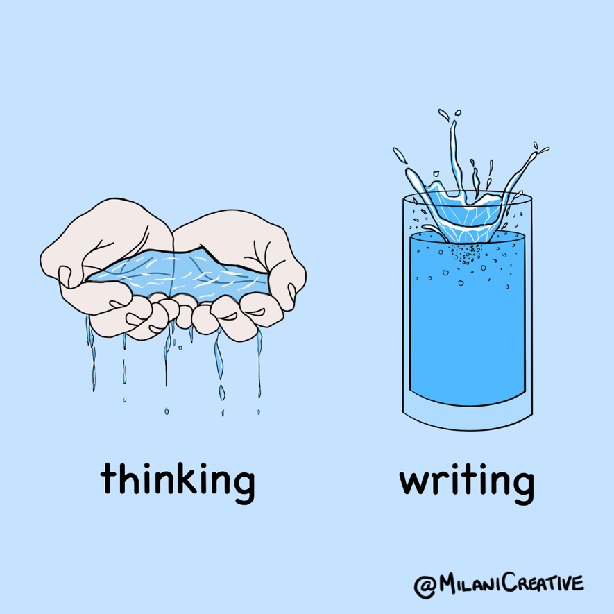 Writing isn't what you do after you have an idea. It's how you develop an inkling into an insight. Turning thoughts into words sharpens reasoning. What's fuzzy in your head is clear on the page. 'I'm not a writer' shouldn't stop you from writing. Writing is a tool for thinking.
