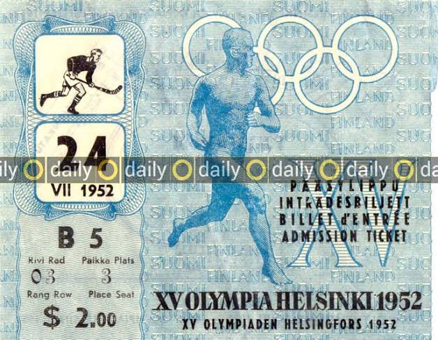 This artefact is priceless. Hockey finals ticket from the 1952 Helsinki Olympics. Had used it once for a piece I had done on Balbir Singh ji. @TheHockeyIndia https://t.co/JSHX6awmeQ https://t.co/AUIoUMwjIS