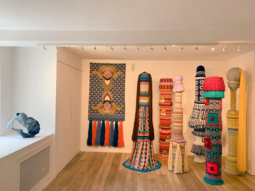 Showing now at @tastecontemporary Geneva as part of the summer exhibition #art #sculpture  #knitting #crochet #sundayvibes