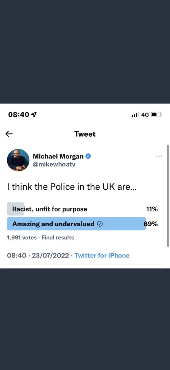 This person did a poll on Twitter. He didn’t like the result so he deleted it. Be terrible if it was retweeted lots 😊💙