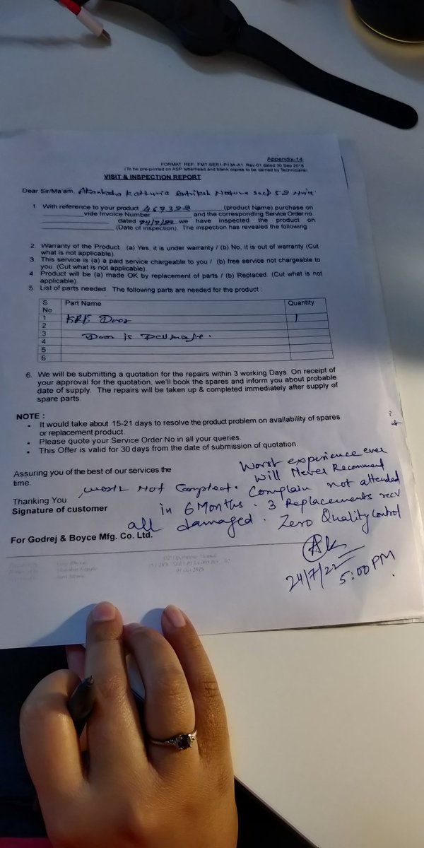 akankshakathur1's tweet image. @GodrejInterio4U @GodrejGroup Needless to say anything else
#worstexperienceever
#zeroqualitycontrol
#zerocustomerservice