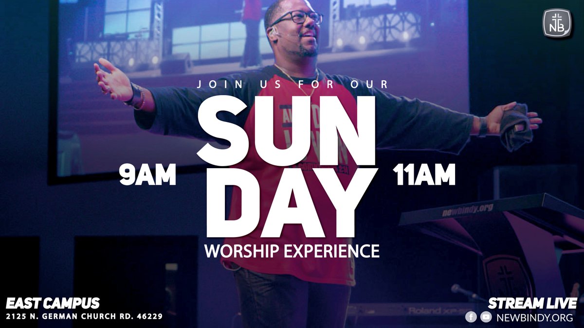NewBIndy's tweet photo. Join us live IN PERSON for worship, praise &amp; the Word at our worship times of 9:00 &amp; 11:00 am. https://t.co/Zq3Ry9p6b5 
. 
. 
. 
#liveworship #newbindy #newbeginnningsfellowshipindy #drjamesajackson #yeartowiseup https://t.co/AQY2uSLd3d