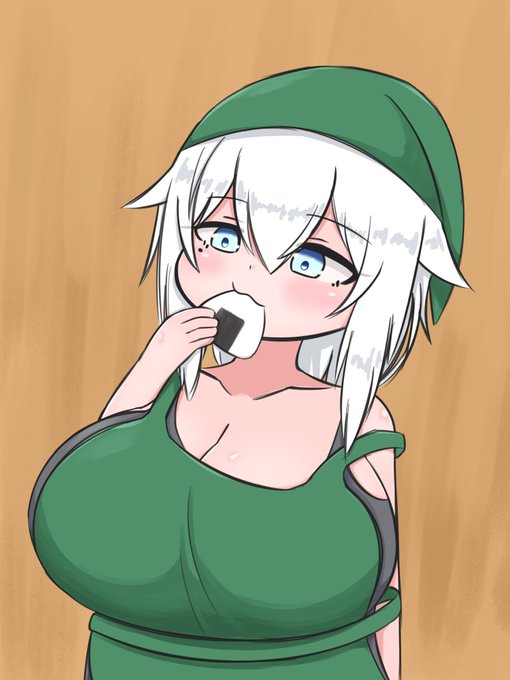 味見をするおにぎり屋さん 