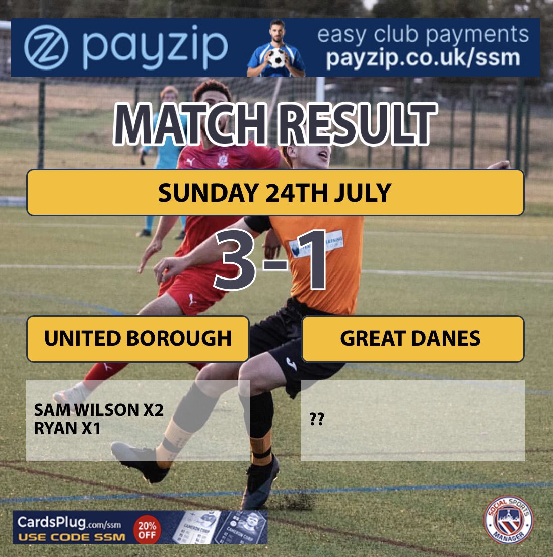 Great victory from the boys with a  3-1 win over <a href="/GreatDanes_FC/">Great Danes FC</a>. Good luck for the season and we now look onto our first ever tournament next weekend.