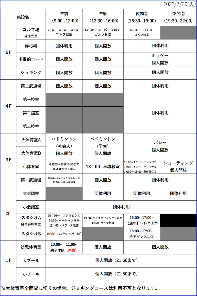新宿 スポーツ センター 個人 利用