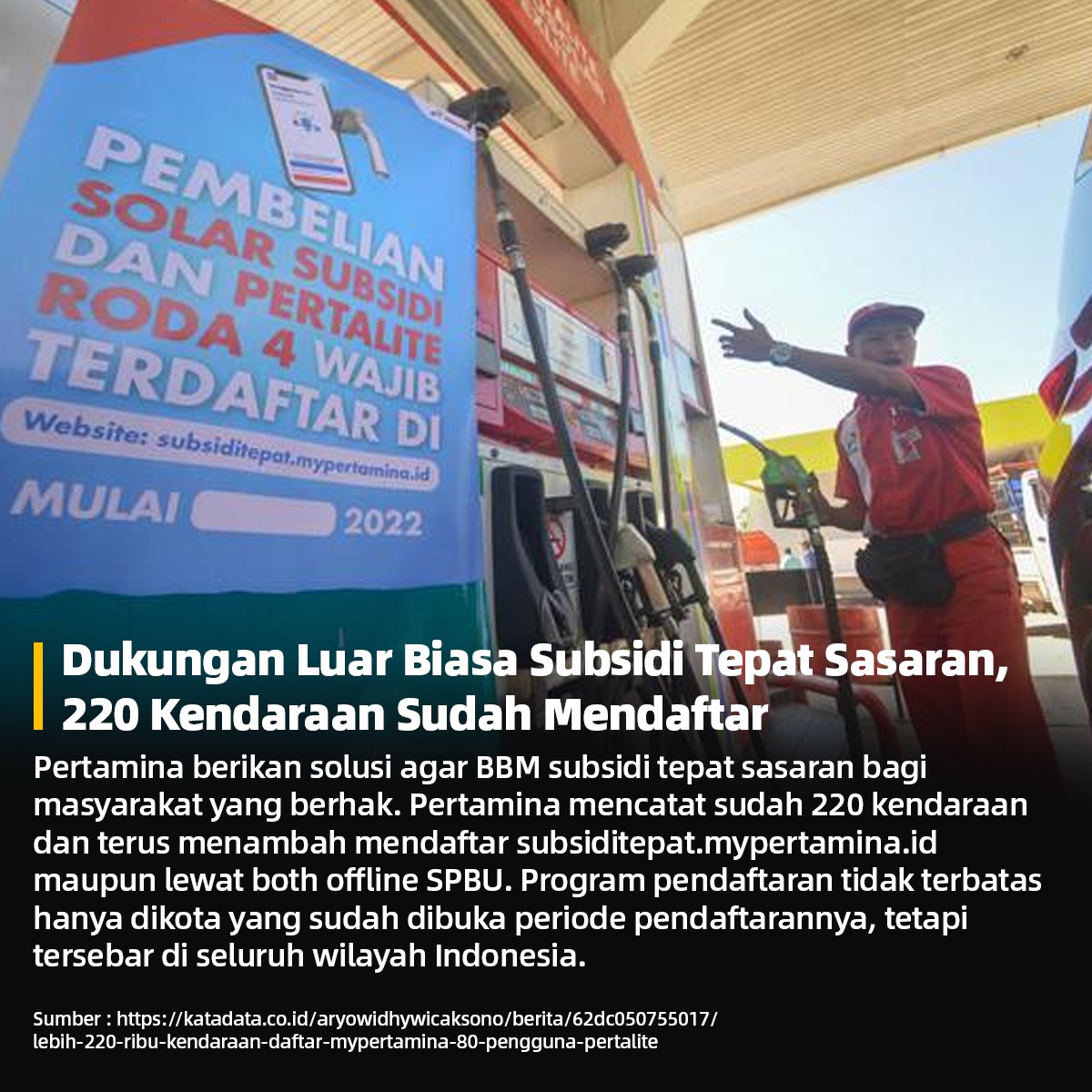 butterfly_run1's tweet photo. Nah kan bagus byk yg pada mengerti krn ini wajib didukung, Sudah 220 kendaraan lebih yang mendaftar. Pendaftaran melalui MyPertamina atau web https://t.co/piQZG0jrVM maupun datang ke SPBU langsung 
#SubsidiTepatSasaran https://t.co/lGmwWC2ySR