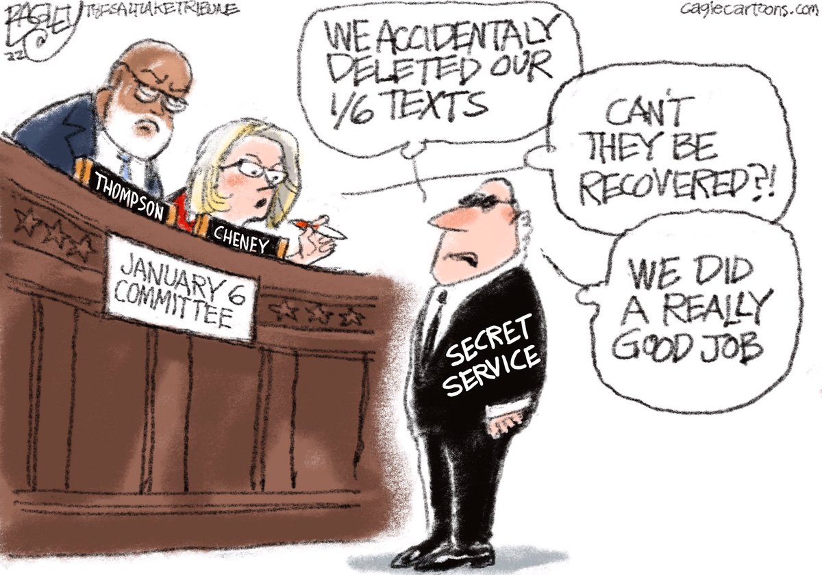 Allan Margolin (@allanmargolin) on Twitter photo The Secret Service did a really, REALLY good job of 'accidentally' deleting their texts by <a href="/Patbagley/">Pat Bagley</a>
<a href="/TapestryofPeace/">Deke</a> <a href="/toliro/">Victor Hernandez @toliro@mastodon.cloud</a> <a href="/Montejp231/">Monte Perez…The Sports Whisperer 🏈🏀⚾️🏒🥊🥋</a> @KatC8797 <a href="/og_dbl_lo_g/">VADER</a> <a href="/MplsMe/">KrisS 🔥 Your Vote, Your Voice 🔥</a> <a href="/FranckJocktane/">Franck Jocktane</a> <a href="/JaxHarley5/">JaxHarley 🐞</a> <a href="/HusbandLauri/">Lauri's Husband</a> <a href="/MN__Blue/">I Care 🇺🇲 😷</a> <a href="/PrincessBravato/">WeThePeople🇺🇸🇺🇸</a> @njdoc <a href="/tweetzydeetzy/">D. Hannemann</a> <a href="/margie_strike/">Margie’s Voted Blue! 💛 ☮️ 💛</a> The Secret Service did a really, REALLY good job of 'accidentally' deleting their texts by <a href="/Patbagley/">Pat Bagley</a>
<a href="/TapestryofPeace/">Deke</a> <a href="/toliro/">Victor Hernandez @toliro@mastodon.cloud</a> <a href="/Montejp231/">Monte Perez…The Sports Whisperer 🏈🏀⚾️🏒🥊🥋</a> @KatC8797 <a href="/og_dbl_lo_g/">VADER</a> <a href="/MplsMe/">KrisS 🔥 Your Vote, Your Voice 🔥</a> <a href="/FranckJocktane/">Franck Jocktane</a> <a href="/JaxHarley5/">JaxHarley 🐞</a> <a href="/HusbandLauri/">Lauri's Husband</a> <a href="/MN__Blue/">I Care 🇺🇲 😷</a> <a href="/PrincessBravato/">WeThePeople🇺🇸🇺🇸</a> @njdoc <a href="/tweetzydeetzy/">D. Hannemann</a> <a href="/margie_strike/">Margie’s Voted Blue! 💛 ☮️ 💛</a>
