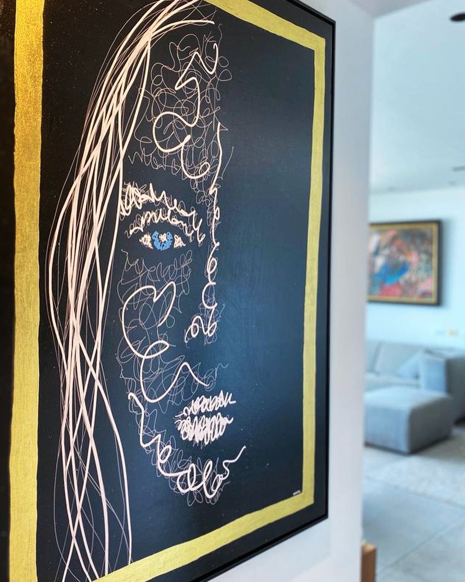 "Woman with Blue Eyes" painting hung at a collector's place!

#LoveArt