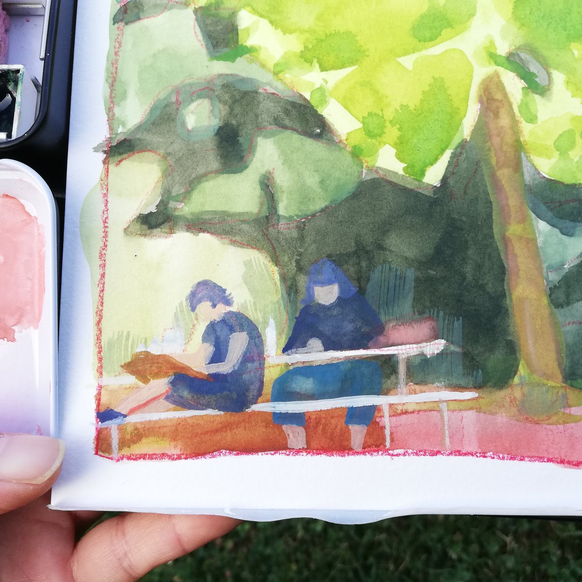 moniquechiam's tweet photo. Painting with glasses off 🤓
Another fun Plein air class with Michelle Teitsma 
@DVSA2010 https://t.co/nwndwHY7f5