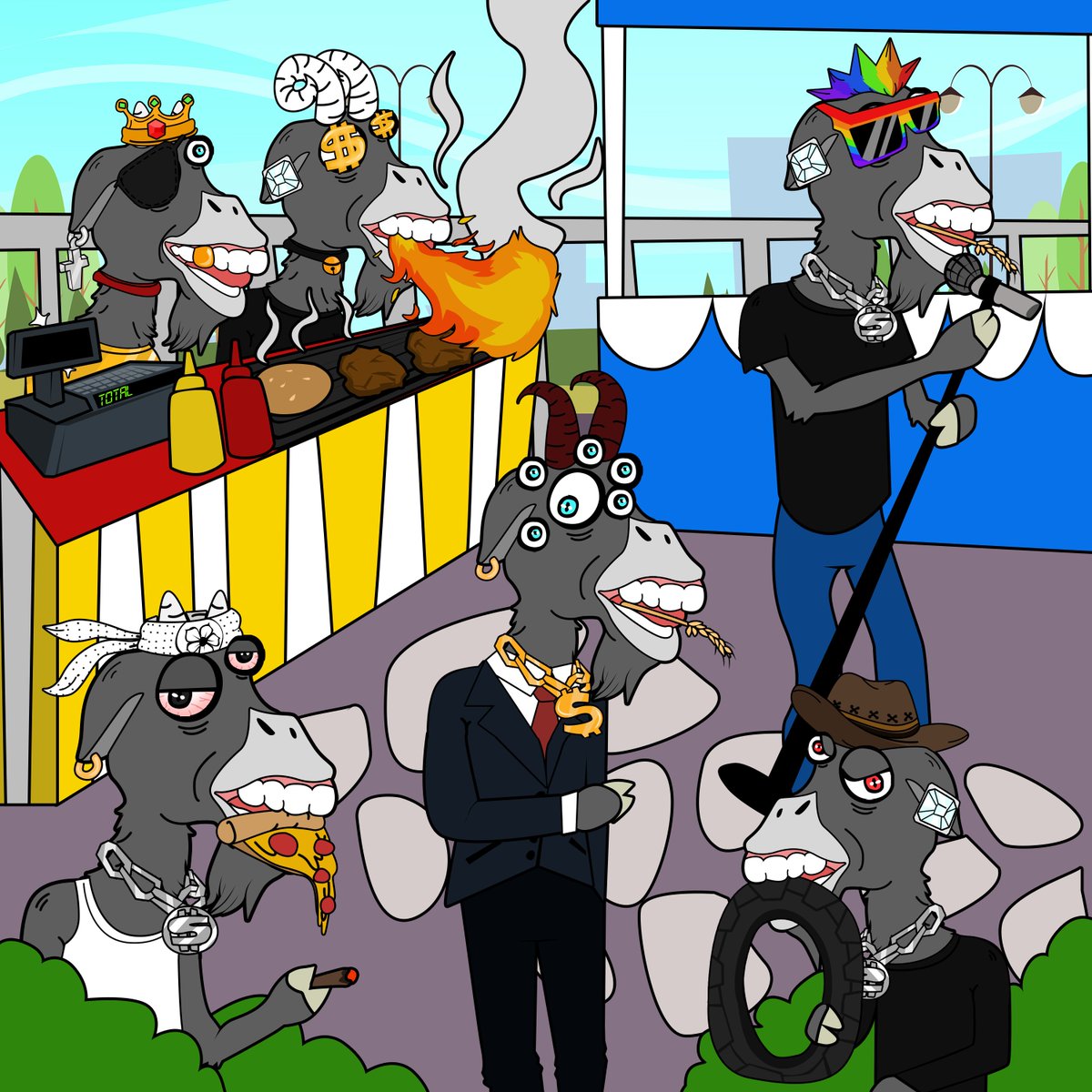 2 DAYS LEFT! I Just 'Goat' to tell Everyone! 
July 26th 8PM EDT 2222 Mariam Marks - Artistic Goats
Legendary Goats get a custom video valued at 5000.00. Join the Discord discord.com/invite/hBKX97r…
#NFTcommunity  #NFTdrop #nftcollector #NFTartist