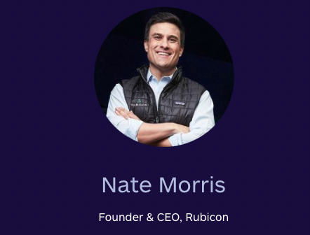 ClearConstell's tweet photo. Meet our judges! Introducing, @NateMorris, founder and CEO of @Rubicon. Rubicon has become a catalyst for groundbreaking change across the waste management sector, including #spacewaste. https://t.co/5jVuXteqEZ