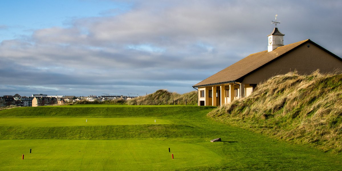 A look back towards the first tee and starter’s hut on the Dunluce