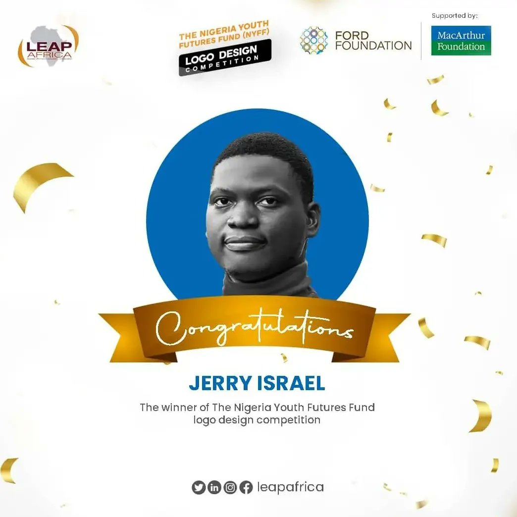 JerryIsrael18's tweet photo. Hello champs,
Trust y'all good.

This happened in February this year, but I've not posted it here.

Pheewwww! (Rubs hand 👏)

So, In November 2021, @leapafrica organized a logo design competition for Nigeria Youth Futures Fund (NYFF), and later announced the winner by February https://t.co/zbESsrctJh