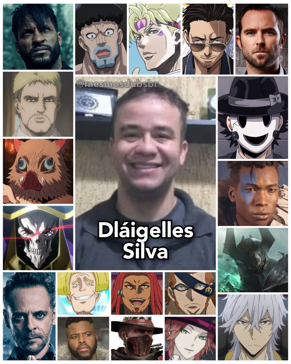 Personagens Com os Mesmos Dubladores! on X: Um monstro moderno da dublagem  brasileira, o versátil Dláigelles Silva merece todo o elogio! Dláigelles é  conhecido por dublar o Reiner Braun em Shingeki no