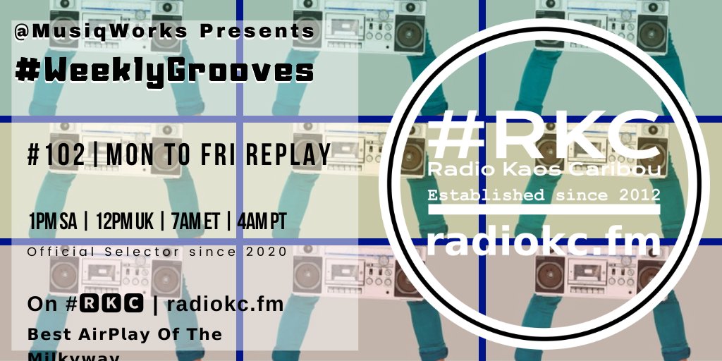 𝙈𝙊𝙉 7│25 to 𝙁𝙍𝙄 7│29

🕐1PM UK⚪8AM ET⚪5AM PT

#WeeklyGrooves #102 #REPLAY

by <a href="/MusiqWorks/">#MusicFanRadio</a>

⬇️Details⬇️
🌐 fb.com/RadioKC/posts/…

📻 #🆁🅺🅲 featuring

<a href="/Vesant_Q/">Vesant Q</a> x <a href="/thabdesoulSA/">#ThabDeSoul🇿🇦</a> x <a href="/NeoDubeRSA/">Nzwakele 🌸</a> x <a href="/kaargo_duo/">KAARGO</a> │ Ma-B x Dowpe │ <a href="/nile_deep/">NILE DEEP</a> x <a href="/mrluudrumfreak/">Mr Luu</a>

.../...