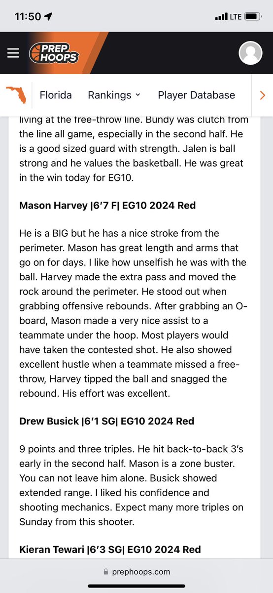 I’m thankful to Prep Hoops for this write up especially talking about Mase’s willingness to make the extra pass. We always talk about making the best play to help the team win