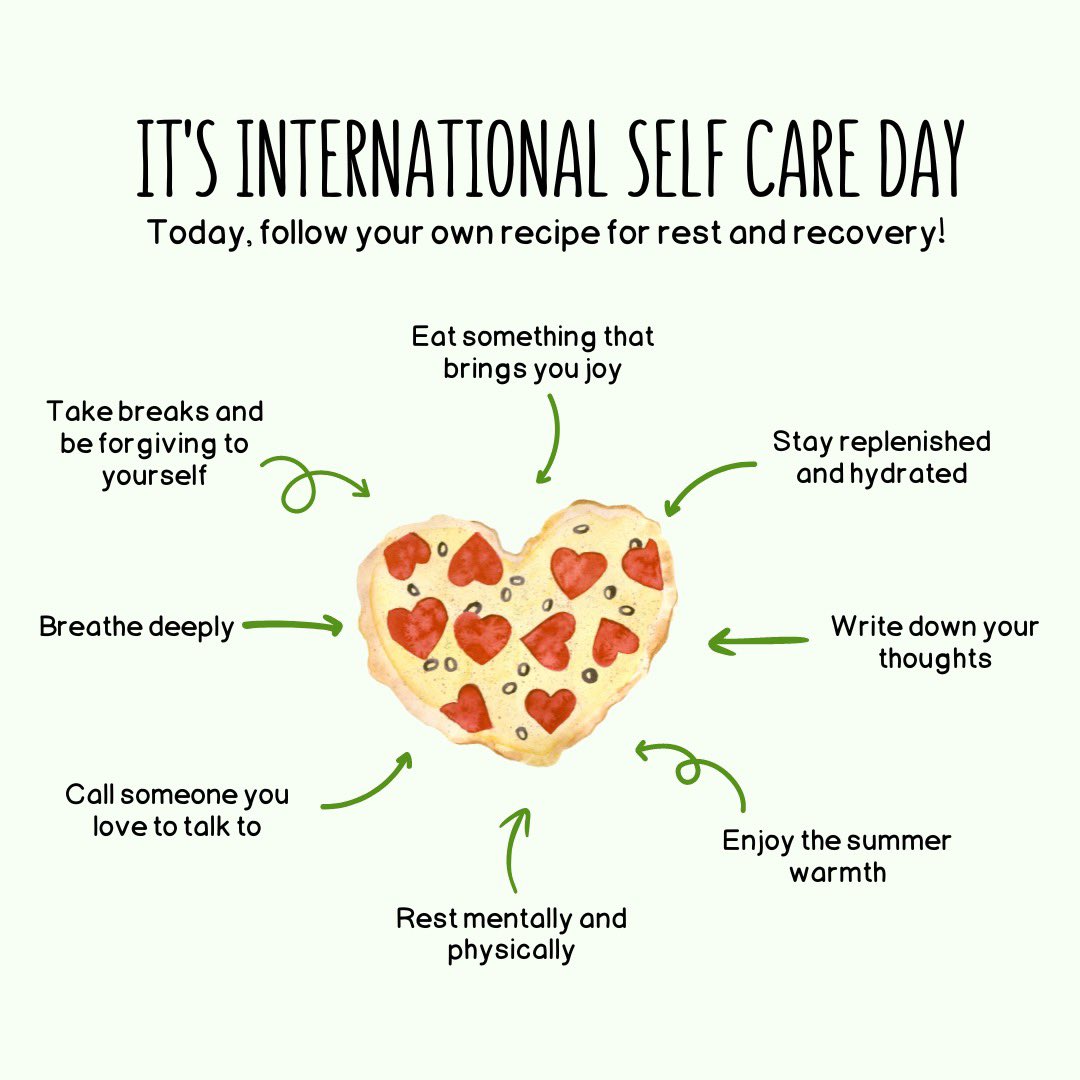CornellMPH's tweet photo. Happy International Self Care Day! Remember to take some steps to care for your well-being today and everyday  🫶💆 https://t.co/UflSRZ7isT