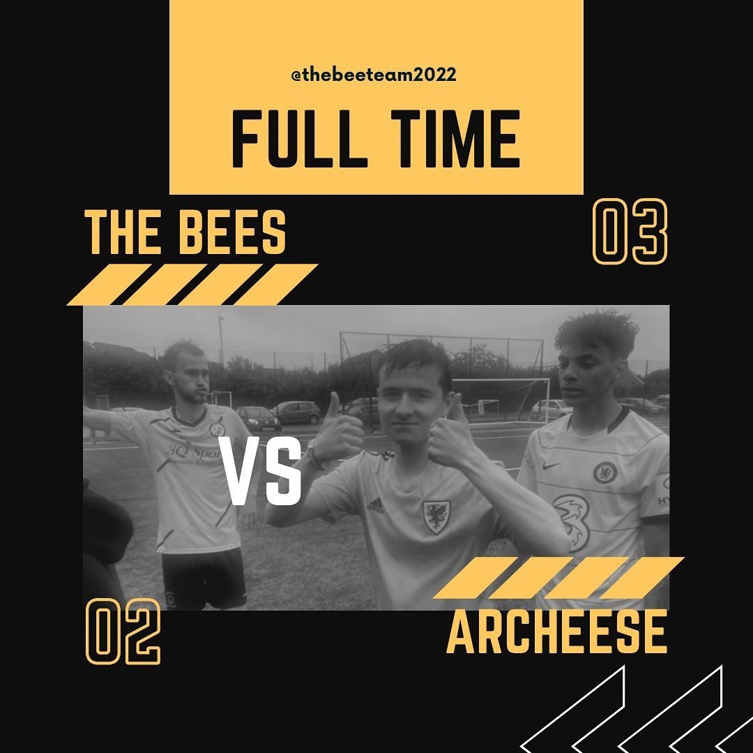 Full Time Result: <a href="/ArCheeseFC/">ArCheese FC</a> 2-3 Bee Team

Yes that is no joke Bee Team get their first win of the season and it was a special performance from everyone.

Week on week we have improved and it is nice to prove that with a win! 

#uppabees🐝🐝