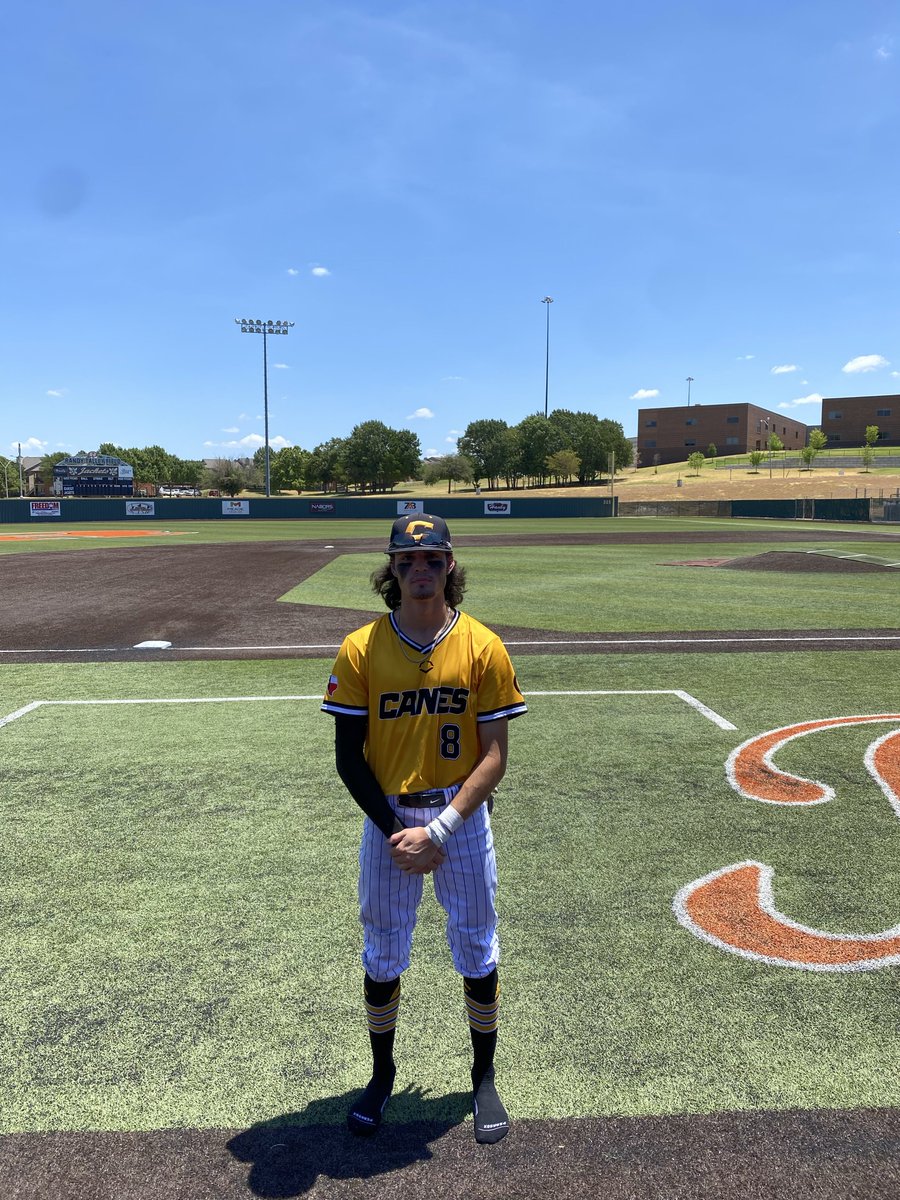 FiveToolTexas's tweet photo. #FiveToolWS F: @DallasPatriots 2023 9, 2023 Canes Southwest Wallace 8
PoG: @cooke_jaxson 3-3, 2 2B, 5 RBI, R
Hitter: @TyIngham 2-3, 2B, R https://t.co/hocMXNYHCl