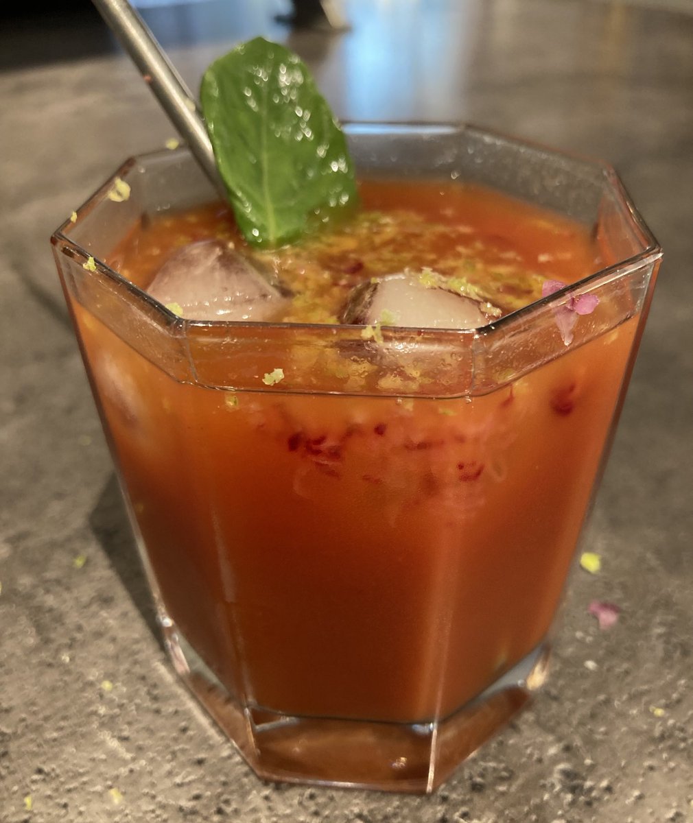 KrisBlackRose's tweet image. Back home from #EstavayerLeLac, prepared my very own #BloodyMary drink: #tomatojuice #vodka #Tabasco #WorcesterSauce, grated #horseradish, grated #limeskin, #celery powder, fresh #basilic, #icecubes. Cheers ⁦@LoriShemek⁩ ⁦@hilton_philip⁩