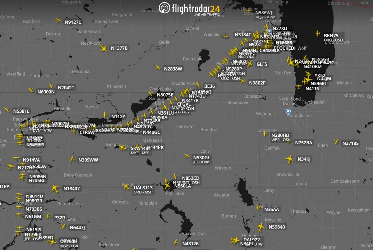 Anyone going to Oshkosh?
flightradar24.com/airport/osh