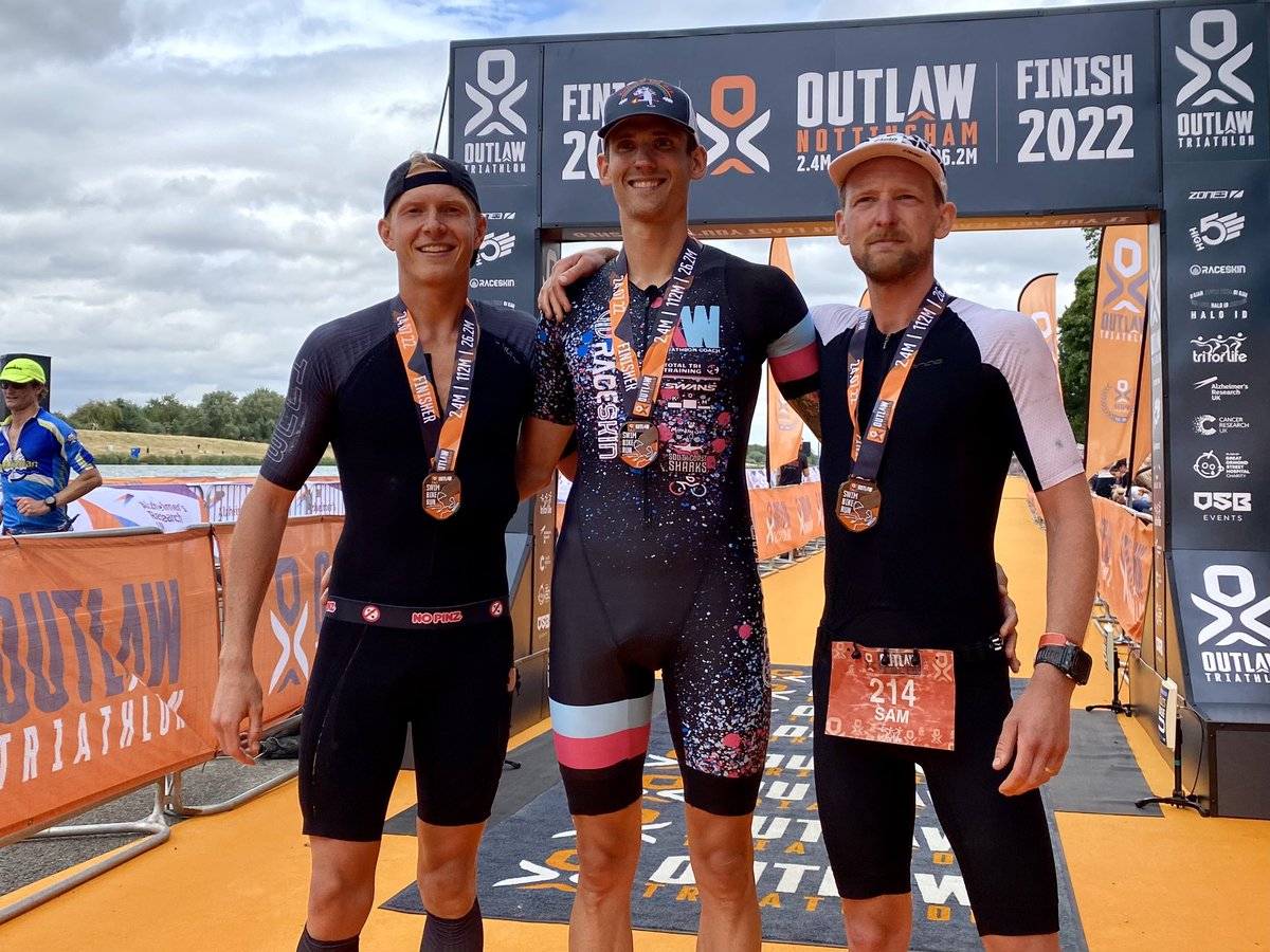 1. Kit Walker, 8:28:15
2. Sam Barley, 8:42:26
3. Alex Woodman, 8:42:26
Incredible sprint finish between Alex &amp; Sam, who both completed their first ever full distance events!