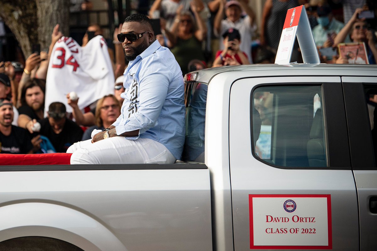 RedSox's tweet image. Parades? Heard of ‘em. 

@baseballhall | @davidortiz