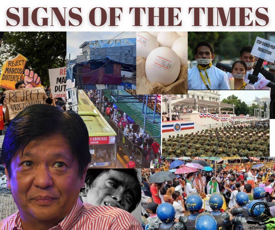 KalipunanP's tweet photo. SIGNS OF THE TIMES

The ‘signs of the times’ also concern those supposedly given power. Do they even hear the cries of the people? Do they even have a plan to uplift the lives of Filipinos?

#SONA2022 
#sonanidyunyor
#makibakatungosapagbabago
#NeverAgainToMarcoses https://t.co/g4vWHMqbNd