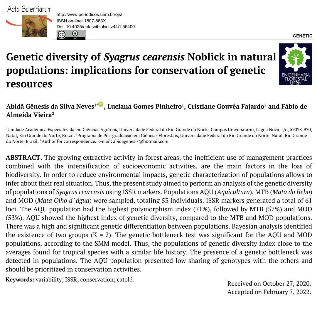 Labgem1's tweet image. #geneticdiversity #geneticresources #Syagrus

doi.org/10.4025/actasc…