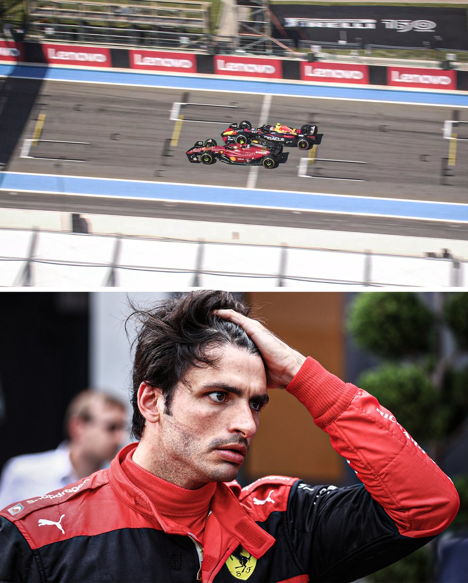 ESPNF1's tweet photo. Ferrari telling Sainz to pit at the exact moment he overtakes Perez 🙃 https://t.co/sI348pzF3k