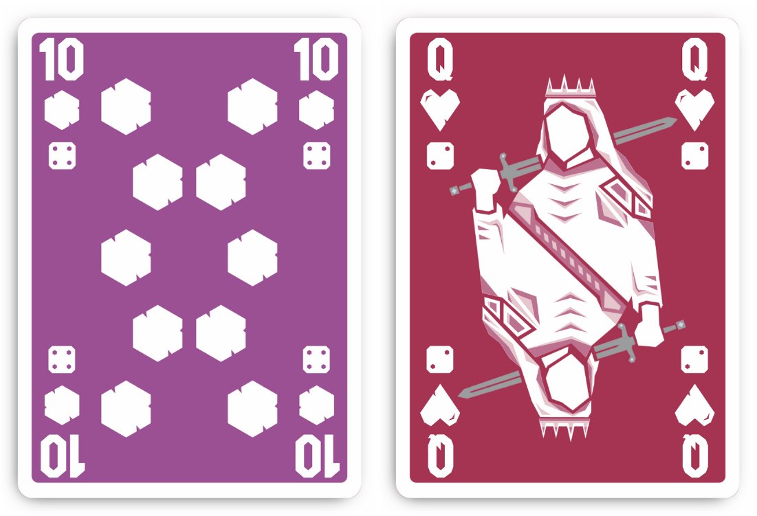 Looking for feedback on possible Singularity Deck Layouts. Let me know what you prefer:

1. Asymmetrical with numbers and dice.
2. Symmetrical with only numbers.
3. Symmetrical with dice and numbers.

#playingcards #cardart #playingcardart #playingcard #deckofcards #boardgames
