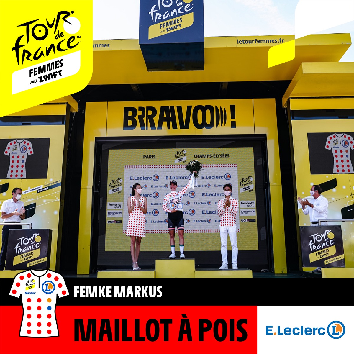 ⚪️🔴  PODIUM 🔴⚪️

🇳🇱 <a href="/MarkusFemke/">Femke Markus</a> endosse le premier maillot à pois de ce #TDFF et devra le défendre dans les jours à venir !

#WatchTheFemmes