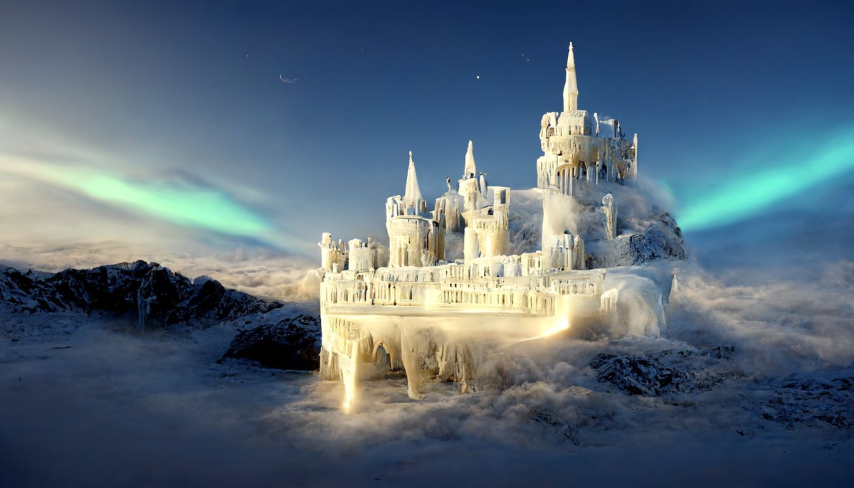 CodeAndDot's tweet image. Arctic kingdom, aurora lights in the night sky, 3D render #AiArtwork #aiart #midjourney #MidjourneyAI #discodiffusion #NFTartist #nftart