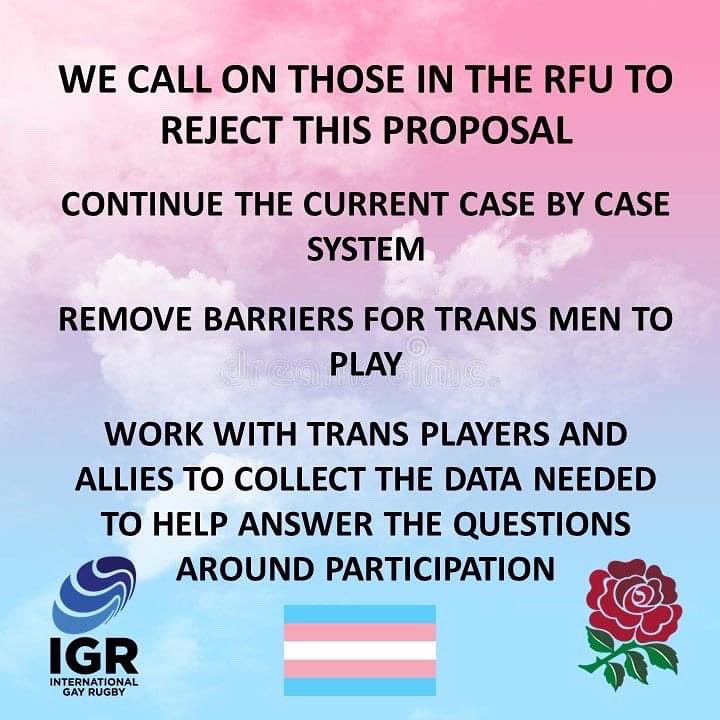 WyvernsRFCUK's tweet photo. We condemn the proposed ban by @EnglandRugby of trans girls and women in rugby as it goes against everything rugby is meant to stand for - inclusivity and a sport for all! It should not matter what gender, gender identity, race, or sexual orientation you are, or identify with! https://t.co/PPZvcukXZF