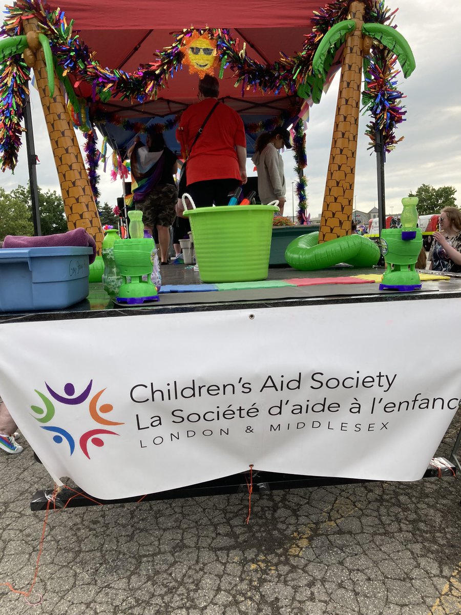 CAS_LM's tweet photo. We’re getting our float all decorated for the @prideldnfest Pride Parade! https://t.co/H8mqkpjsPV