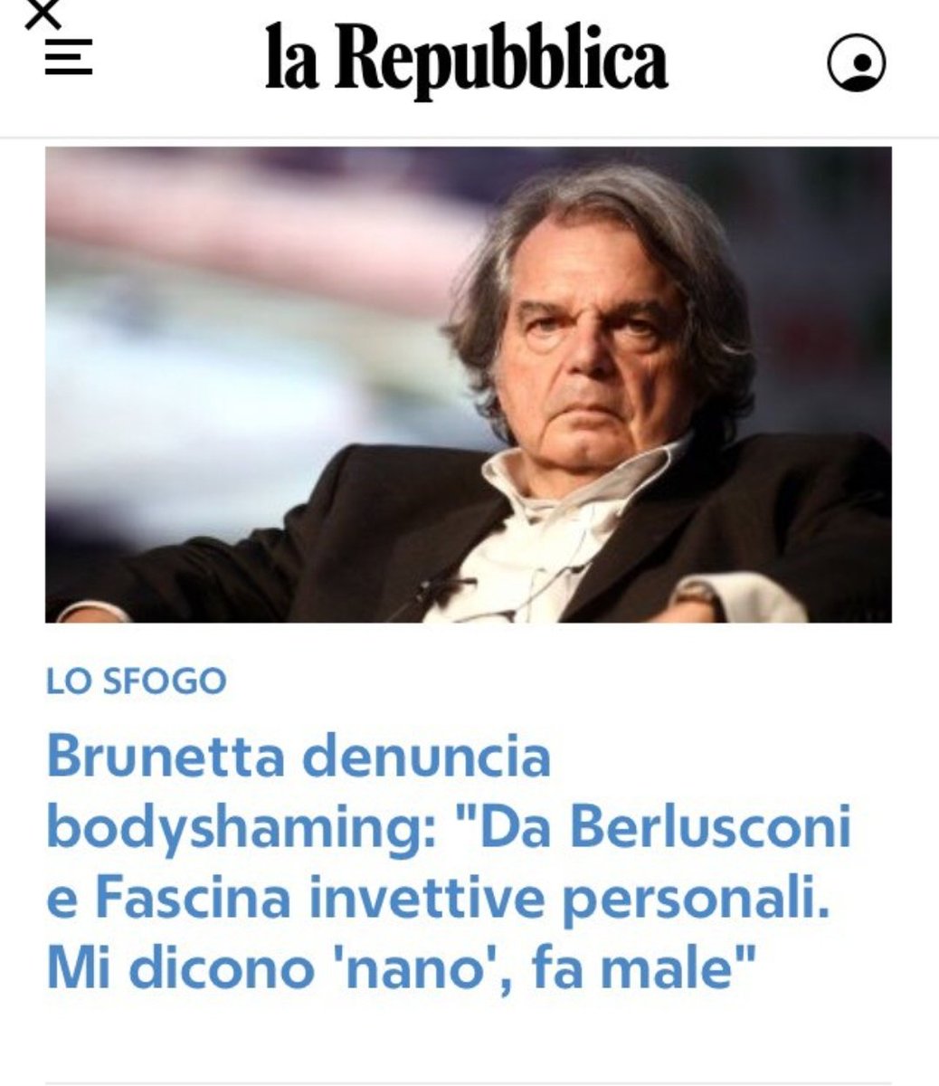 TiroAcampari's tweet photo. Questo amico di Biancaneve, oggi, denuncia il #bodyshaming subito...
Dimentica il #jobshaming che ha portato avanti per anni contro i dipendenti pubblici definendoli #Fannulloni e mettendoli in cattiva luce verso gli italiani.
Io non vedo differenze, caro #Brunetta https://t.co/amOQXLgRKr