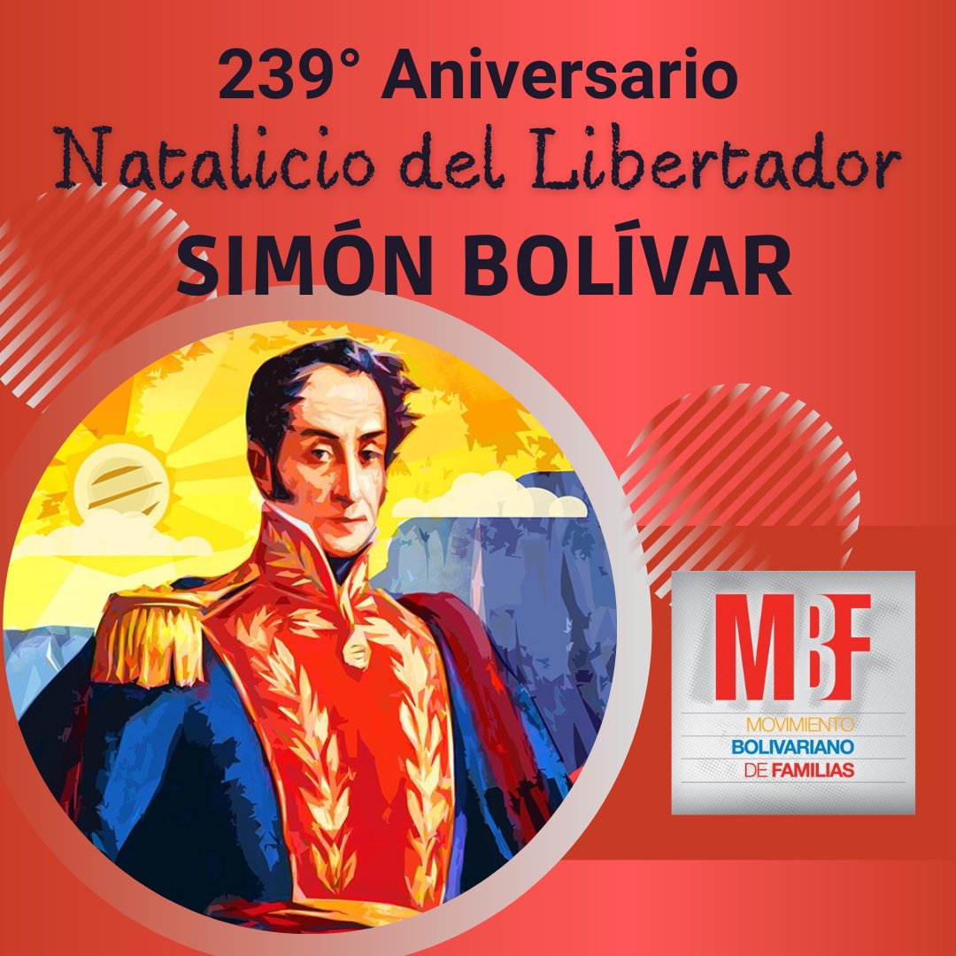 Hoy #24Jul el <a href="/MBFLara/">MBF LARA</a> le rinde homenaje a 239 años de su nacimiento porque su figura épica de libertador permanece como ejemplo de un hombre que quería ver liberada a toda la América Latina.

#VivaElLibertadorBolivar
<a href="/NicolasMaduro/">Nicolás Maduro</a> 
<a href="/DGCE_MPPE/">D.G. Comunidades Educativas 🇻🇪</a>
<a href="/AdolfoP_Oficial/">Adolfo Pereira Gobernador</a> 
<a href="/NuevaEpoca2022/">Congreso de la Nueva Época / Palavecino, Edo. Lara</a>