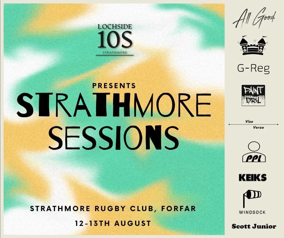 Strathmore_RFC's tweet photo. Lochside 10s present ‘the Strathmore sessions’ - with class Dj’s bumping the ‘coble with tunes! 12-14th August. Tickets going fast. https://t.co/IEkQusmpeM #TensRugby #RugbyRave #StrathmoreEvents #StrathieAndProud https://t.co/DvZBaTgslH