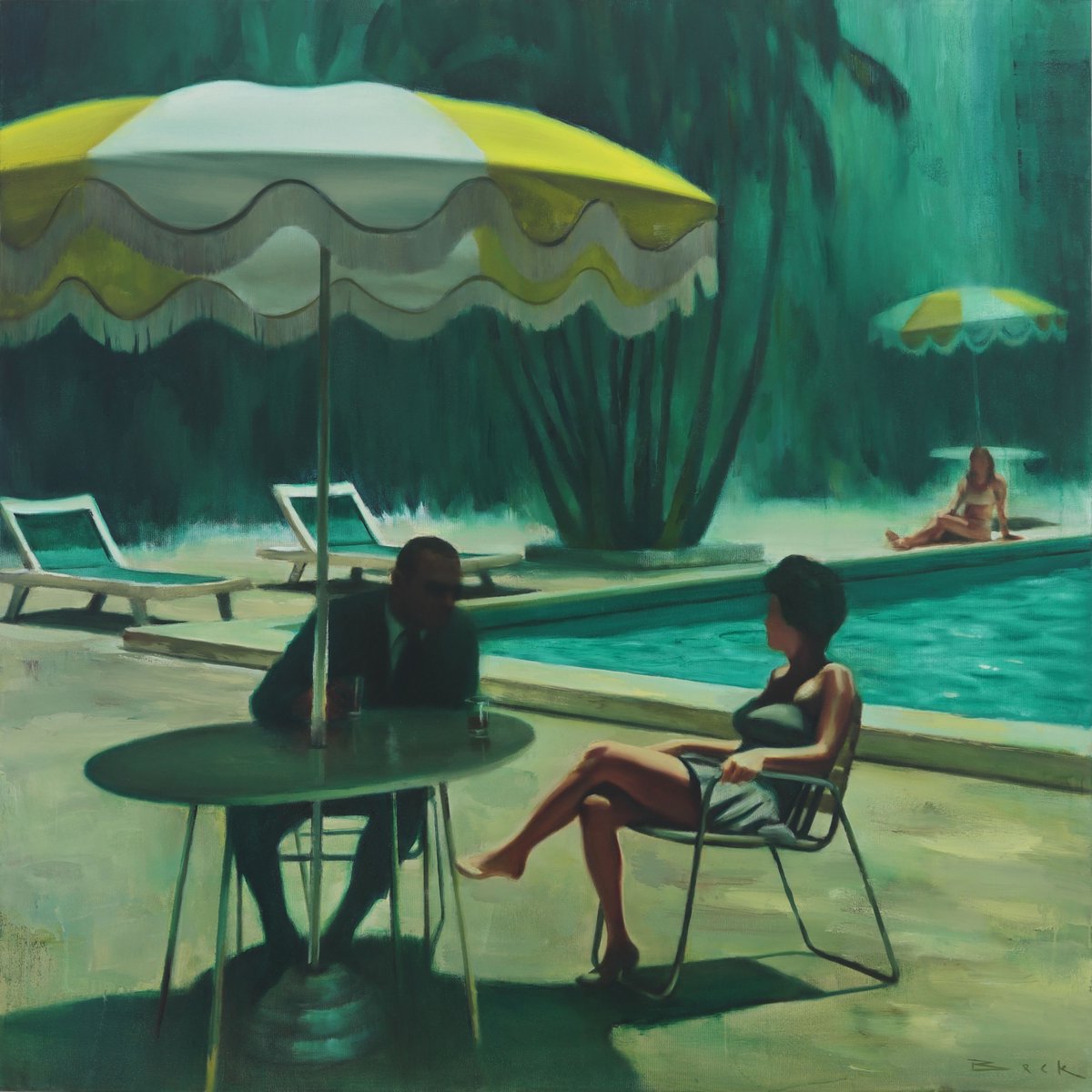 Andrews Beck's paintings are moments of frozen action like a story picked up in the middle with an uncertain past and future.

See Beck's artwork and more in the Halfway Between the Imaginary and the Real show opening July 25th. ow.ly/tazp50JZGIh