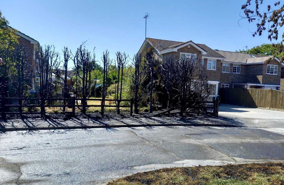 brightonsnapper's tweet photo. WSFRS attended a hedgerow, shed and fence fire in Yapton, crews did well, spreading rapidly in these very dry conditions #goodstop @WestSussexFire https://t.co/YLHH2lMT4o