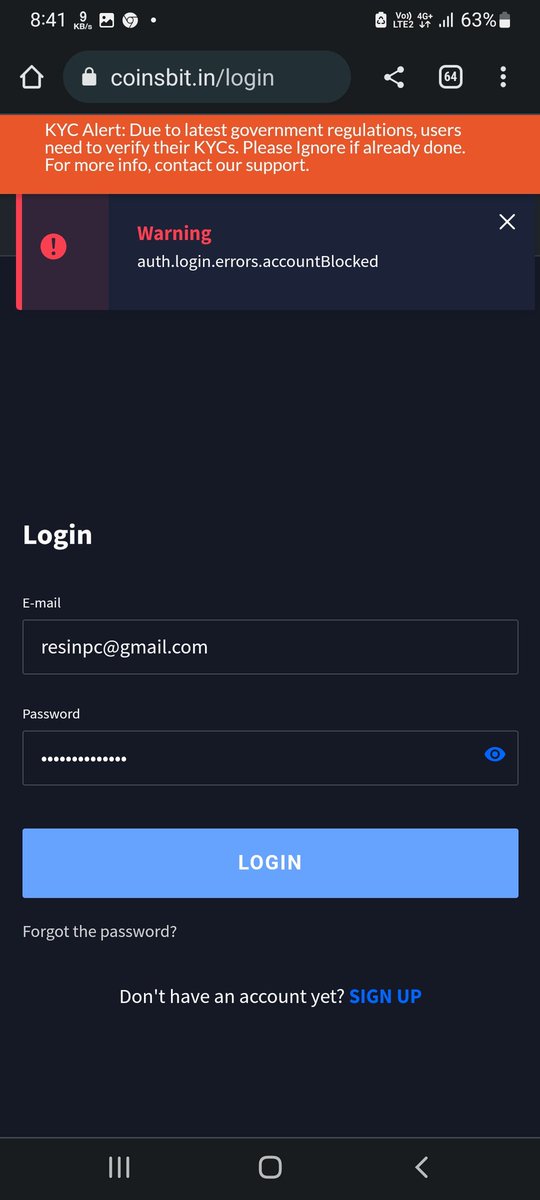 ResinMuhammed's tweet photo. @CoinsbitIndia my account got blocked i dont know why.there is no support option for resolve my issue. https://t.co/TckFZMOh4i