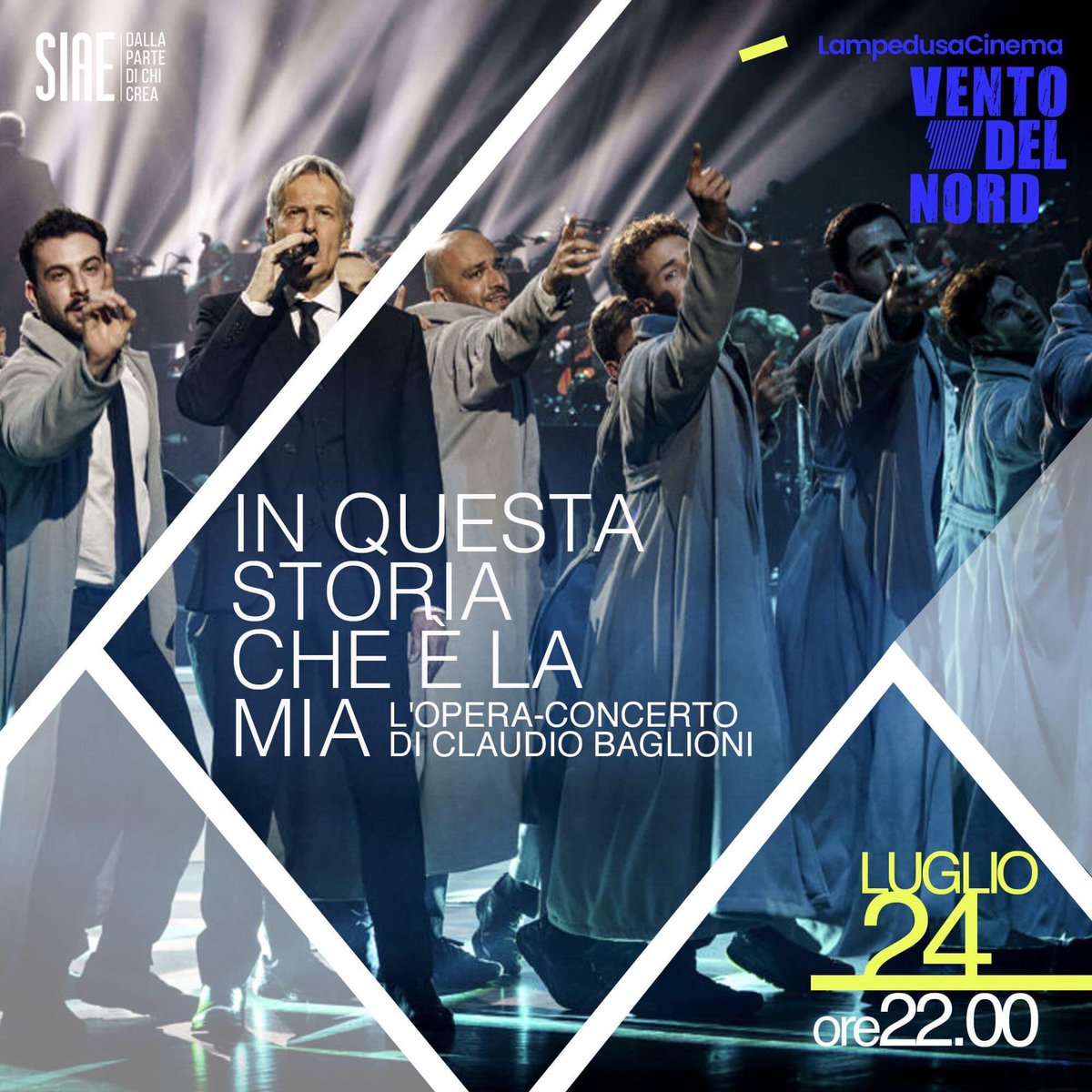 ..debutta stasera la 14esima edizione de il Vento del Nord, il festival del cinema sotto le stelle. Sullo schermo di Piazza Castello l’opera-concerto di <a href="/ClaudioBaglioni/">Claudio Baglioni</a> “In questa storia che è la mia” girata all’ <a href="/OperaRoma/">Opera di Roma</a>

#lampedusa #cinema #ventodelnord