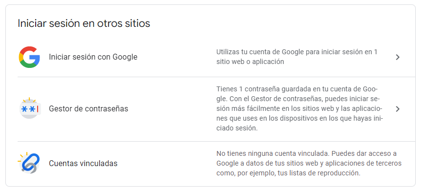petazett's tweet photo. Después de iniciar sesión, vamos a "Seguridad" y bajamos hasta encontrar "Iniciar sesión en otros sitios", donde veremos 3 opciones:
-Iniciar sesión con Google
-Gestor de contraseñas
-Cuentas vinculadas https://t.co/u31Bn8hoy9