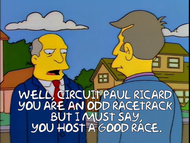 jbarry95's tweet photo. SEYMOUR! THE TRACK IS ON FIRE! No Mother, it's just red &amp; blue lines #f1 #WTF1 #FrenchGP https://t.co/pEM7EGH2rB