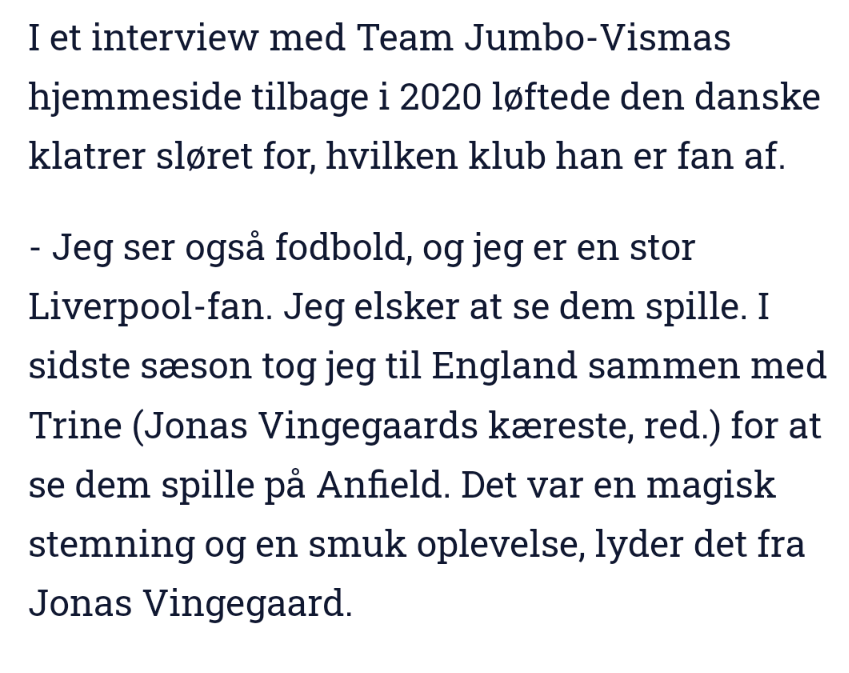 Finn3rup's tweet photo. Sådan Vingegaard - YNWA https://t.co/2FmRJmIYBn