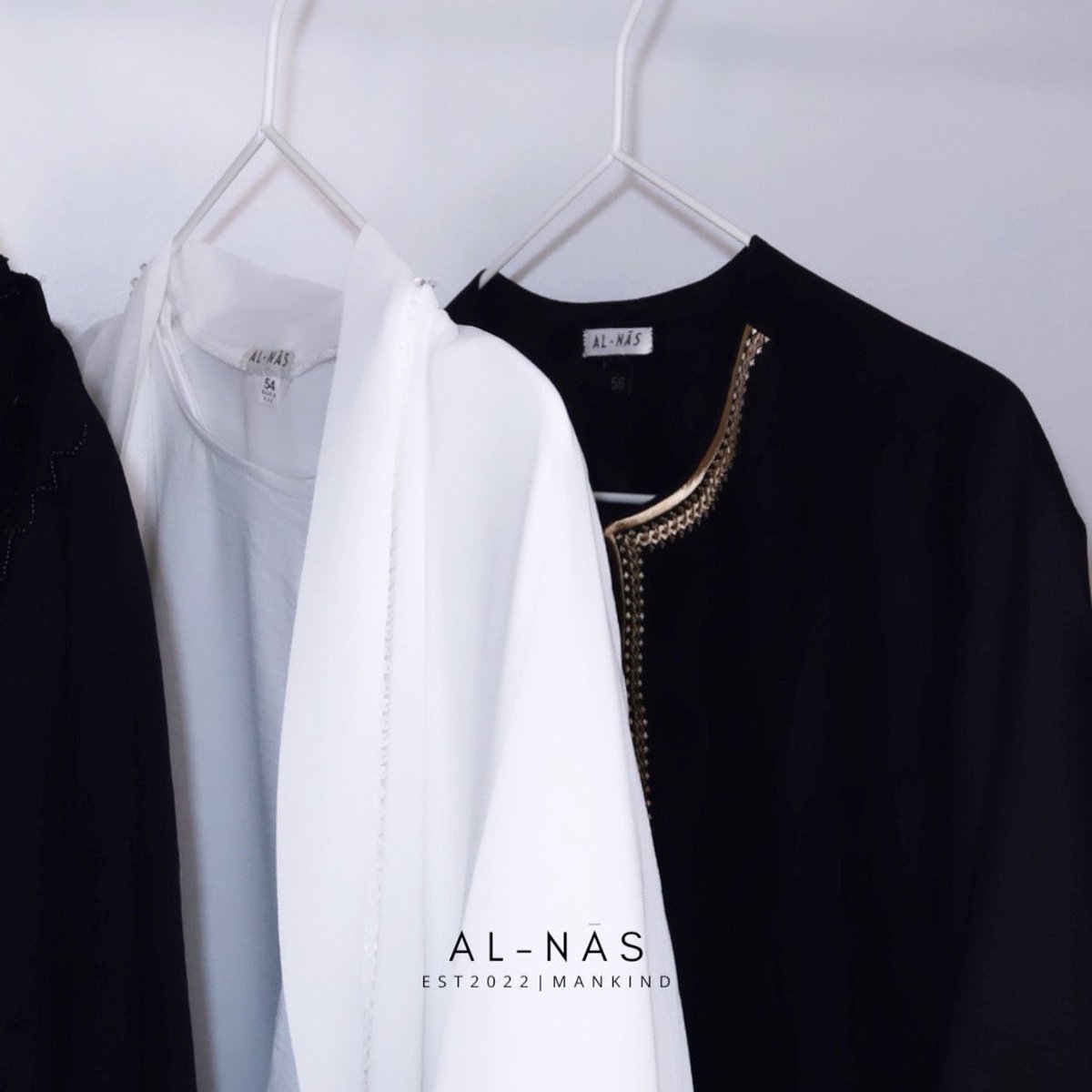 alnaslondon's tweet photo. White Embellished Occasion Abaya &amp; Black Omani Embroidered Thobe. 
#comingsoon https://t.co/rSQp6rcKar
