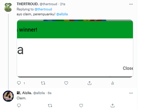 thertroud's tweet photo. claimed juga!

sisa hadiah: 1. siapakah orang beruntung itu? https://t.co/sLULchSZ36