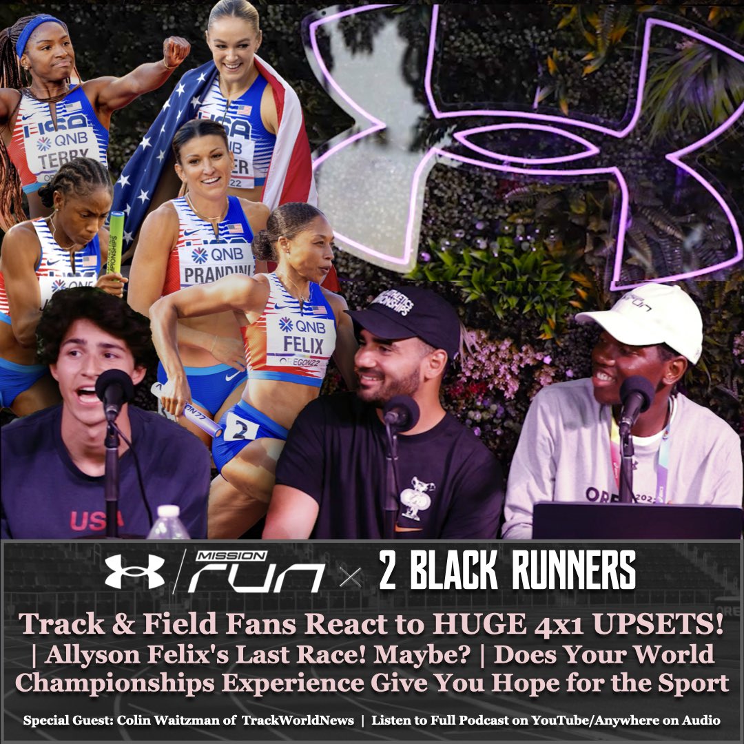 2BlackRunners's tweet photo. One more time!! @TrackWorldNews1 joined us to speak with the Fans of the World Athletics Championships. 

We discussed huge upsets, previewed the last day of competition, and discussed how T&amp;F fans became fans!

🎥 https://t.co/x6UONKi0wO
🎧 https://t.co/qZC2vhDPZT https://t.co/IbT9426dav