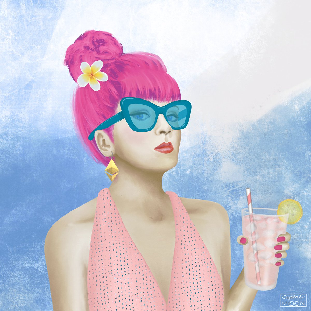 Thanks to @thehugxyz #HUGScribbleClub July #PinkLemonade challenge and last weeks <a href="/MyBFF/">BFF 🌈</a> supercreatives challenge, I was inspired to create <a href="/girlsonchain/">Girls on Chain</a>.  All net proceeds will be donated to causes that help women. 🌙💕opensea.io/collection/gir… #SummerVibes