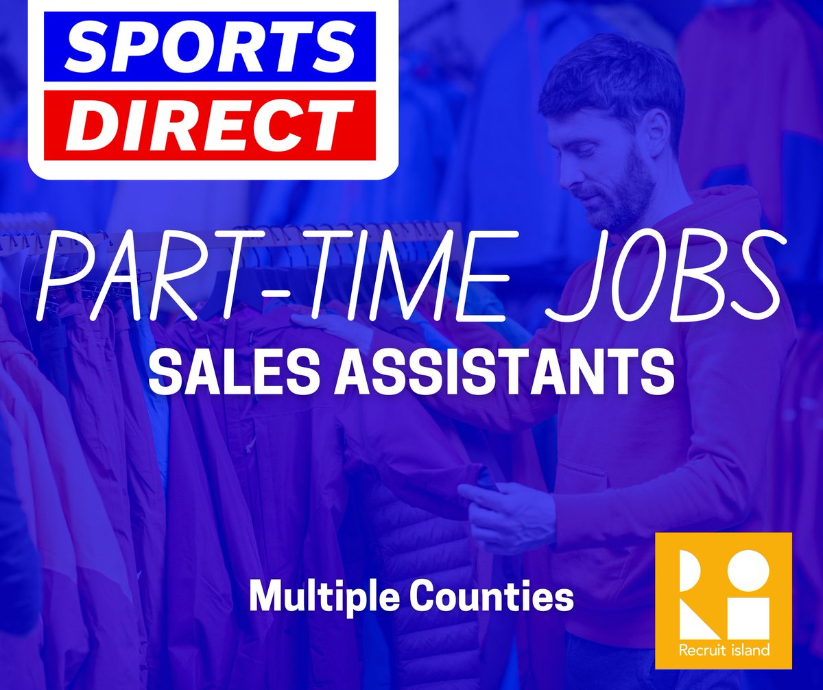 ⚽ | Sports Direct are seeking Sales Assistants in multiple counties across Ireland.

The role will involve greeting customers with a sincere and warm welcome and ensuring they are aware you are there to help.

Apply for the roles here:
bit.ly/3oj3rUa